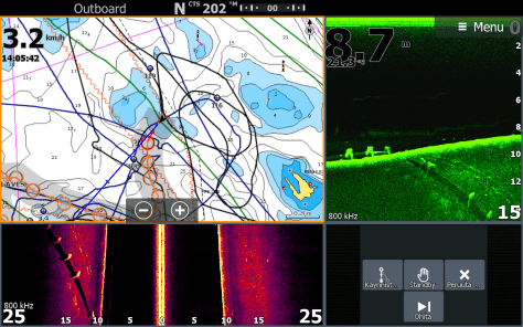 Tämänhetkinen ohjaamon näytön näkymä